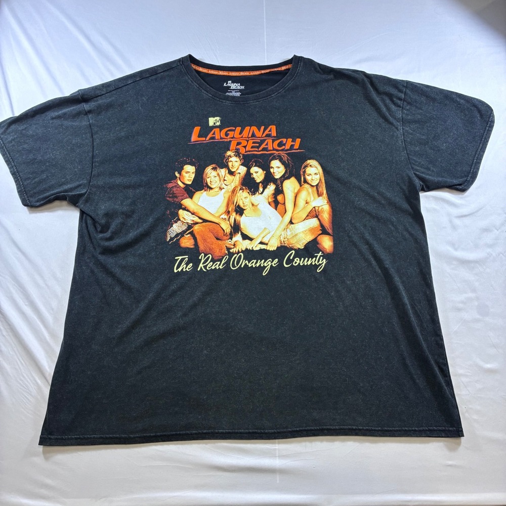 MTV Laguna Beach The Real Orange County Graphic T-Shirt Black Mineral Wash XXL